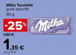 Carrefour Milka Tavolette offerta