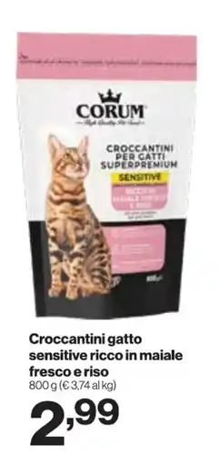 In'S Mercato CORUM Croccantini gatto sensitive ricco in maiale fresco e riso offerta