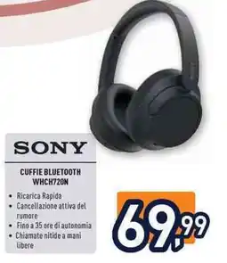 Unieuro SONY CUFFIE BLUETOOTH WHCH720N offerta