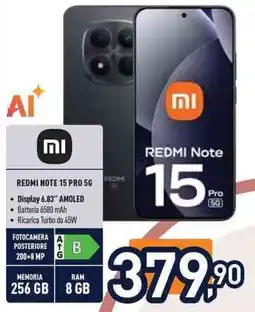 Unieuro REDMI NOTE 15 PRO 5G offerta