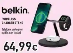 Unieuro Belkin wireless charger stand offerta