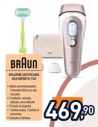 BRAUN EPILATORE LUCE PULSATA SILK-EXPERT PL 7147
