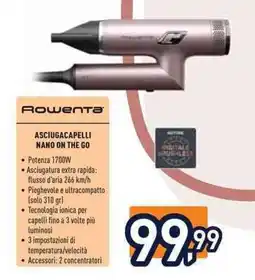 Unieuro Rowenta asciugacapelli nano on the go offerta