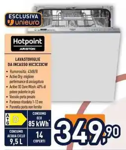 Unieuro Hotpoint ARISTON DA INCASSO HIC3C33CW offerta