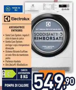 Unieuro Electrolux ASCIUGATRICE EW7H385S offerta