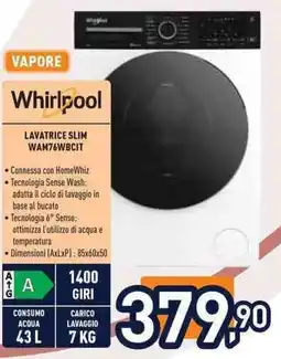 Unieuro Whirlpool LAVATRICE SLIM WAM76WBCIT offerta
