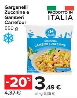 Carrefour Garganelli Zucchine e Gamberi Carrefour offerta