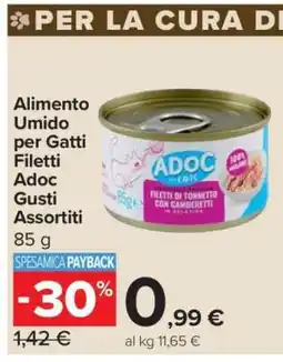 Carrefour Alimento Umido per Gatti Filetti Adoc Gusti Assortiti offerta