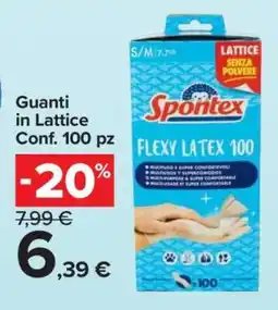 Carrefour Guanti in Lattice Conf. 100 pz offerta