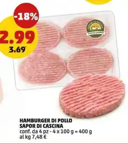 PENNY Hamburger di pollo SAPOR DI CASCINA offerta