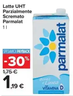 Carrefour Express Latte UHT Parzialmente Scremato Parmalat offerta