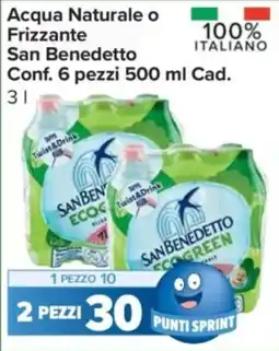 Carrefour Express Acqua Naturale o Frizzante San Benedetto offerta