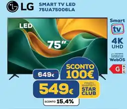 Euronics LG SMART TV LED 75UA75006LA offerta