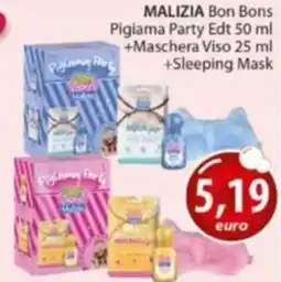 Acqua & Sapone MALIZIA Bon Bons Pigiama Party Edt +Maschera Viso +Sleeping Mask offerta