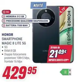 Trony HONOR SMARTPHONE MAGIC 8 LITE 5G offerta