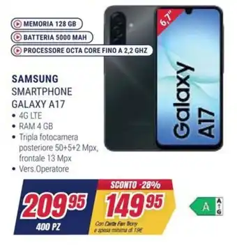 Trony SAMSUNG SMARTPHONE GALAXY A17 offerta