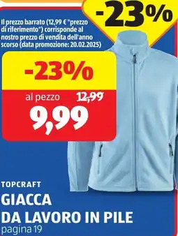 ALDI Topcraft giacca da lavoro in pile offerta