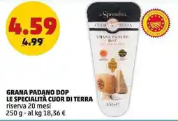 PENNY Grana padano dop LE SPECIALITÀ CUOR DI TERRA riserva 20 mesi offerta