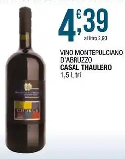 Sidis Vino montepulciano d'abruzzo CASAL THAULERO offerta
