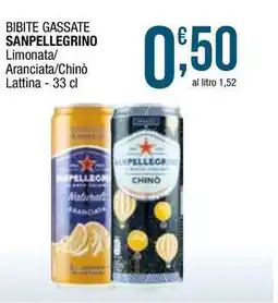 Sidis Bibite gassate sanpellegrino limonata/ aranciata/chinò lattina offerta