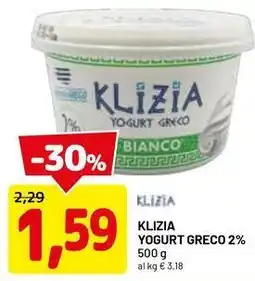 DPiù Klizia yogurt greco 2% offerta