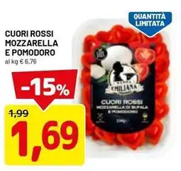 DPiù Cuori rossi mozzarella e pomodoro offerta