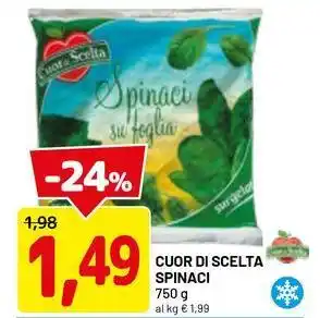 DPiù Cuor di scelta spinaci offerta