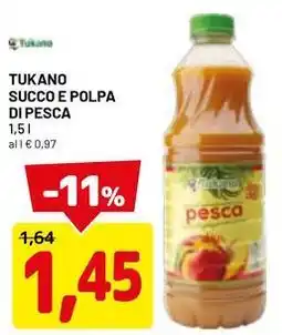 DPiù Tukano succo e polpa di pesca offerta