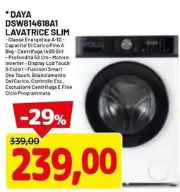 DPiù DAYA DSW814618A1 LAVATRICE SLIM offerta