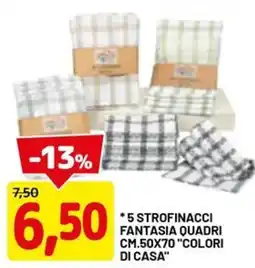 DPiù 5 strofinacci fantasia quadri offerta