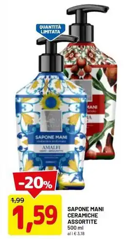 DPiù Sapone mani ceramiche offerta