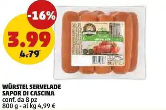 PENNY Würstel servelade SAPOR DI CASCINA offerta