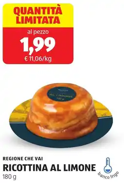 ALDI Regione che vai ricottina al limone offerta