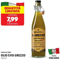 ALDI Costa d'oro olio evo grezzo offerta