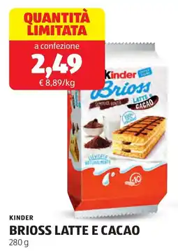 ALDI Kinder brioss latte e cacao offerta