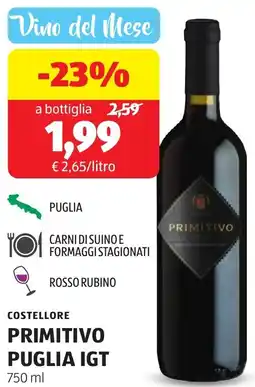 ALDI Costellore primitivo puglia igt offerta