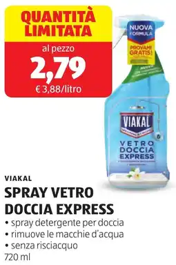 ALDI Viakal spray vetro doccia express offerta