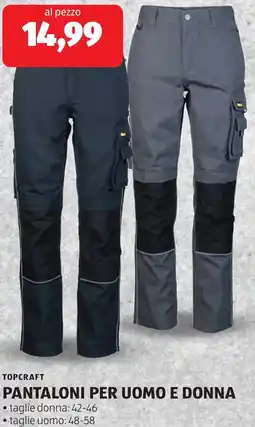 ALDI Topcraft pantaloni per uomo e donna offerta