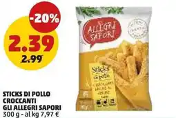 PENNY Sticks di pollo croccanti GLI ALLEGRI SAPORI offerta