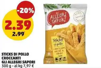 PENNY Sticks di pollo croccanti GLI ALLEGRI SAPORI offerta