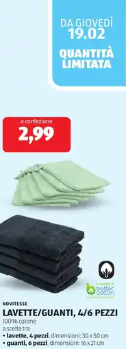 ALDI Novitesse lavette/guanti offerta