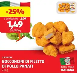 ALDI Il podere bocconcini di filetto di pollo panati offerta