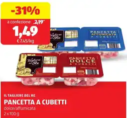 ALDI Il tagliere del re pancetta a cubetti offerta