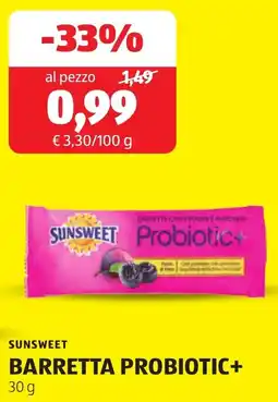 ALDI Sunsweet barretta probiotic+ offerta