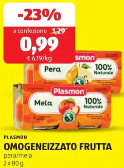 ALDI Plasmon omogeneizzato frutta offerta