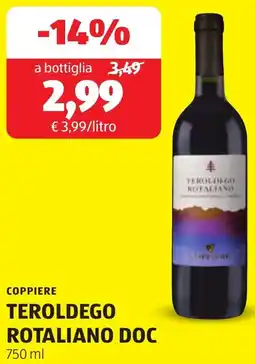 ALDI Coppiere teroldego rotaliano doc offerta