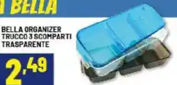 Risparmio Casa Bella organizer trucco 3 scomparti trasparente offerta