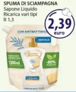 Acqua & Sapone SPUMA DI SCIAMPAGNA Sapone Liquido Ricarica offerta