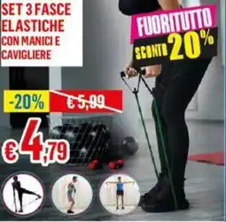 Satur Set 3 fasce elastiche con manici e cavigliere offerta