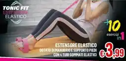 Satur Estensore elastico dotato di manubrio e supporto piedi con 4 tubi gommati elastici offerta